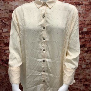 Free People Ivory Combo All Smiles Shirt Top Blous